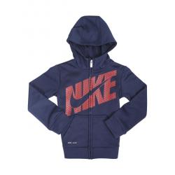 Nike Toddler/Little Boy's Logo Therma Zip Front Hooded Sweatshirt - Obsidian - 4