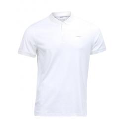 Calvin Klein Men's Short Sleeve Liquid Touch Interlock Polo Shirt - White - Large