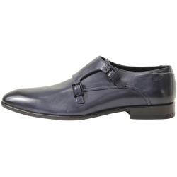 Hugo Boss Men's Dressapp Double Buckle Monk Strap Dressy Leather Loafers Shoes - Blue - 10.5 D(M) US