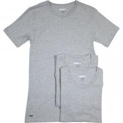 Lacoste Men's 3 Pc Essentials Cotton Crew Neck Short Sleeve T Shirt - Grey - Medium