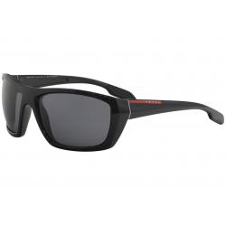 Prada Linea Rossa Men's SPS06S SPS/06S Fashion Rectangle Polarized Sunglasses - Black/Polarized Grey   1AB/5Z1 - Lens 61 Bridge 17 B 44.3 ED 66.1 Temple 130mm