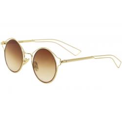 Yaaas! Women's 6642 Fashion Round Sunglasses - Gold/Brown Gradient   E - Lens 51 Bridge 19 Temple 140mm