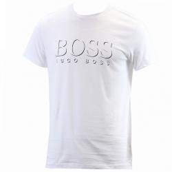 Hugo Boss Men's Cotton Logo Short Sleeve T Shirt - Natural - Medium
