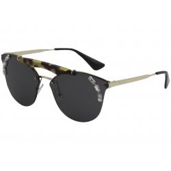 Prada Women's SPR53U SPR/53U Fashion Pilot Sunglasses - Pale Gold Medium Havana Gemstones/Grey   I8N5S0 - Lens 42 Bridge 142 Temple 140mm