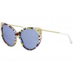 Dolce & Gabbana Women's D&G DG4337 DG/4337 Fashion Cat Eye Sunglasses - Multicolor Gold/Light Blue   3181/72 - Lens 60 Bridge 18 B 53.4 ED 70.8 Temple 140mm
