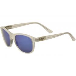 Maui Jim Women's Wakea MJ745 MJ/745 Polarized Fashion Sunglasses - Matte Crystal Silver/Blue Glass Mirror   05CM - Lens 55 Bridge 20 Temple 136mm