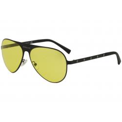 Versace Men's VE2189 VE/2189 Fashion Pilot Sunglasses - Matte Black/Yellow   1261/85 - Lens 59 Bridge 14 B 51.4 ED 65.3 Temple 140mm