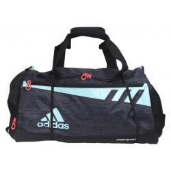 Adidas Team Issue Duffel Bag - Black Jersey/Energy Aqua/Lucid Red - Small