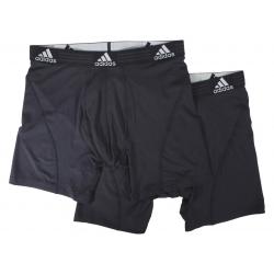 Adidas Men's 2 Pc Sport Performance Climalite Boxer Briefs Underwear - Black/Black - Small