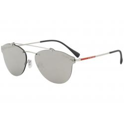 Prada Linea Rossa Men's SPS55T SPS/55T Fashion Pilot Sunglasses - Silver/Grey Silver Mirror   1BC/2B0 - Lens 59 Bridge 16 B 48 ED 63.1 Temple 145mm
