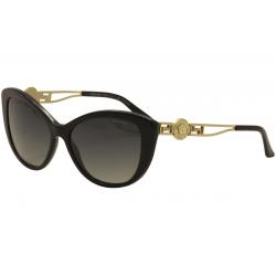 Versace Women's VE4293B VE/4293B Fashion Cat Eye Sunglasses - Black Gold Medusa/Gray Gradient   GB1/T3  - Lens 57 Bridge 16 Temple 140mm