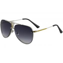 Yaaas! F97303 Fashion Pilot Sunglasses - Silver Gold/Grey Gradient   D - Medium Fit