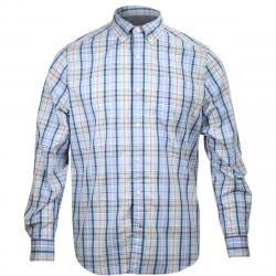Nautica Men's Classic Fit Bold Plaid Long Sleeve Cotton Button Down Shirt - Blue - Large