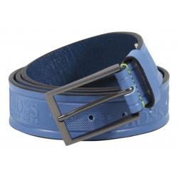 Hugo Boss Men's Tino Logo Embossed Genuine Leather Belt - Open Blue - 32