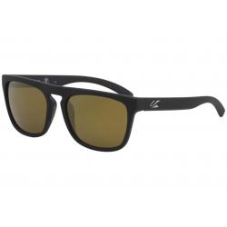 Kaenon Men's Leadbetter 037 Polarized Fashion Sunglasses - Black Matte Grip Gun/Brown Gold Flash   B12M  - Lens 55 Bridge 19 Temple 139mm