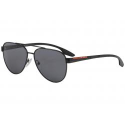 Prada Linea Rossa Men's SPS54T SPS/54T Fashion Pilot Sunglasses - Black/Polarized Grey   1AB/5Z1 - Lens 58 Bridge 14 B 48.2 ED 64 Temple 145mm