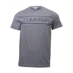 Calvin Klein Men's Classic Logo Short Sleeve Crew Neck T Shirt - Soot Marl Heather - X Large