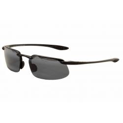 Maui Jim Kanaha MJ409 MJ/409 Sport Sunglasses - Gloss Black/Gold/Neutral Grey Flash Polarized - Lens 61 Bridge 15 Temple 130mm