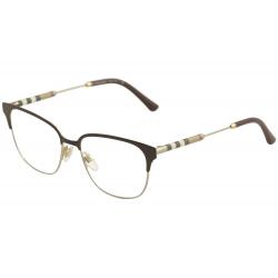 Burberry Women's Eyeglasses BE1313Q BE/1313/Q Full Rim Optical Frame - Brown/Light Gold   1239 - Lens 53 Bridge 16 Temple 140mm