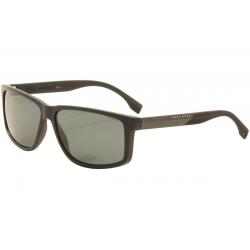 Hugo Boss Men's 0833S 0833/S Rectangle Sunglasses - Black Carbon Fiber/Gray Polarized Lens  HWM/RA - Lens 60 Bridge 14 Temple 145mm