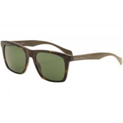 Hugo Boss Men's 0911S 0911/S Square Sunglasses - Dark Havana Moss/Gray Green   1JC/85 - Lens 53 Bridge 19 Temple 130mm