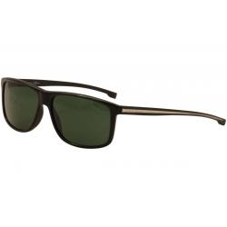 Hugo Boss Men's 0875S 0875/S Rectangle Sunglasses - Black Silver/Gray Green   YPP/85  -  Lens 60 Bridge 15 Temple 140mm