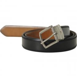 Tommy Hilfiger Men's Stitched Reversible Belt - Black/Tan - 36