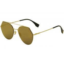 Fendi Women's FF0194S FF/0194/S Aviator Fashion Sunglasses - Gold - Lens 55 Bridge 19 Temple 140mm