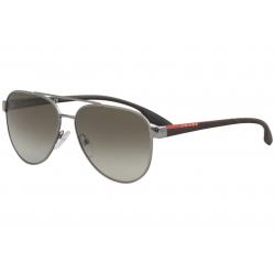 Prada Linea Rossa Men's SPS54T SPS/54T Fashion Pilot Sunglasses - Gunmetal/Green Gradient   5AV/1X1 - Lens 58 Bridge 14 B 48.2 ED 64 Temple 145mm