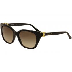 Tory Burch Women's TY7099 TY/7099 Fashion Cat Eye Sunglasses - Black Gold/Brown Gradient    137713 -  Lens 56 Bridge 18 Temple 140mm