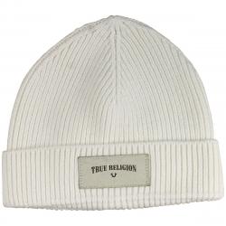 True Religion Men's Ribbed Knit Watchcap Hat - Cream - One Size Fits Most