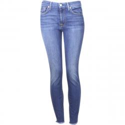 7 For All Mankind Women's (B)Air Denim The Ankle Skinny Raw Hem Jeans - Blue - 30 (9/10)