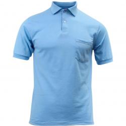 Hanes Men's Classic Fit Short Sleeve ECosmart Jersey Polo Shirt - Light Blue - Small