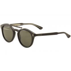 Gucci Men's GG0124S GG/0118/S Fashion Sunglasses - Black Gold/Grey   001 - Lens 50 Bridge 22 Temple 145mm