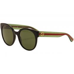 Gucci Women's GG0035S GG/0035/S Fashion Sunglasses - Black Green Red/Green   002  - Lens 54 Bridge 22 Temple 140mm