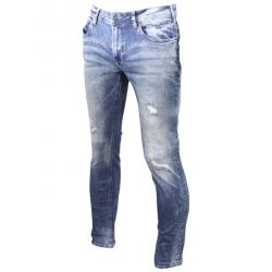 Buffalo By David Bitton Men's Max X Skinny Stretch Jeans - Veined & Sandblasted Indigo (5 Pockets) - 31x32