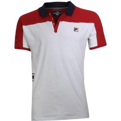 Fila Men's Mivvi Short Sleeve Color Block Cotton Polo Shirt - White - X Large