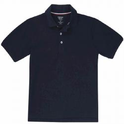 French Toast Boy's Short Sleeve Pique Polo Uniform Shirt - Navy - Medium