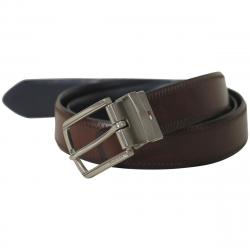 Tommy Hilfiger Men's Stitched Reversible Belt - Brown/Blue - 44