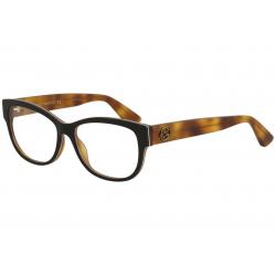 Gucci Women's Eyeglasses GG0098O GG/0098/O Full Rim Optical Frame - Black/Havana   003 - Lens 53 Bridge 15 Temple 140mm