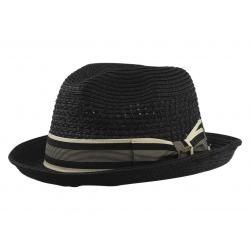 Scala Men's Paper Braid Toyo Fedora Hat - Black - Medium