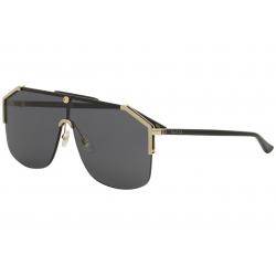 Gucci Men's GG0291S GG/0291/S Fashion Shield Sunglasses - Black Gold/Grey   001 - Lens 99 Bridge 00 Temple 140mm