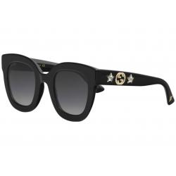 Gucci Women's GG0208S GG/0208/S Fashion Square Sunglasses - Black/Grey Gradient   001 - Lens 49 Bridge 28 Temple 140mm