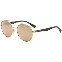Emporio Armani Men's EA2051 EA/2051 Round Sunglasses - Matte Rose Gold Green/Gray Rose Gold Mir  3167/4Z  -  Lens 53 Bridge 20 Temple 140mm