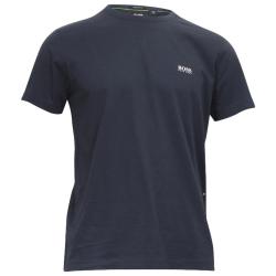 Hugo Boss Men's Contrast Logo Crew Neck Short Sleeve Cotton T Shirt - Navy - Large