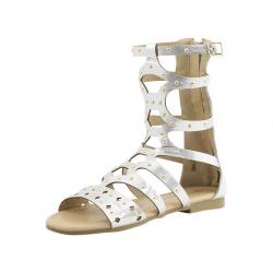 Nanette Lepore Little/Big Girl's Studded Gladiator Sandals Shoes - Silver - 4 M US Big Kid