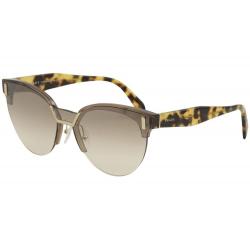 Prada Women's SPR04U SPR/04U Fashion Round Sunglasses - Transp Brown/Brown Gradient/Silver Mir   VIQ/4O0 - Lens 43 Temple 145mm