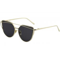Yaaas! Women's 6627 Fashion Cateye Sunglasses - Gold/Grey   G - Medium Fit