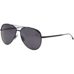 Hugo Boss Men's 0782S 0782/S Pilot Sunglasses - Matte Black Silver/Smoke Polarized Lens   0033H - Lens 60 Bridge 13 Temple 140mm