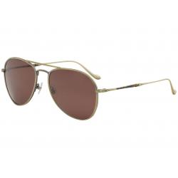 Matsuda Men's M3071 M/3071 Fashion Pilot Sunglasses - Shiny Antique Gold/Brunello Red   AG S - Lens 57 Bridge 17 Temple 145mm